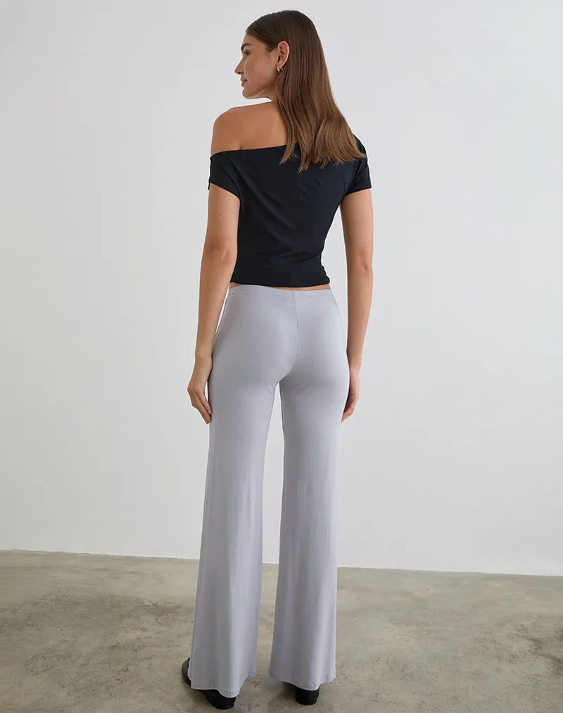 Baku Wide Leg Trouser in Rayon Jersey Lilac Grey sold by Motel Rocks product image thumbnail 5