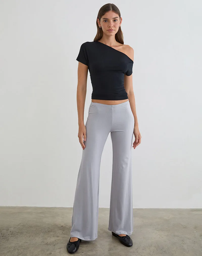 Baku Wide Leg Trouser in Rayon Jersey Lilac Grey sold by Motel Rocks