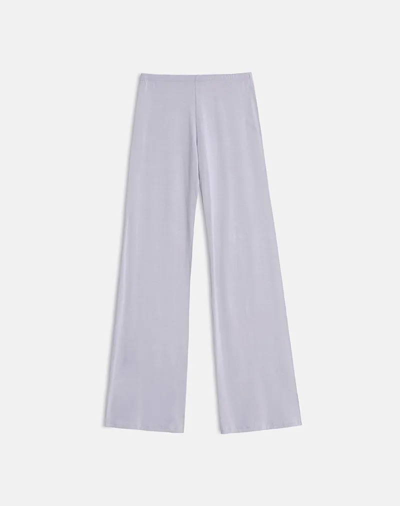 Baku Wide Leg Trouser in Rayon Jersey Lilac Grey sold by Motel Rocks product image thumbnail 4