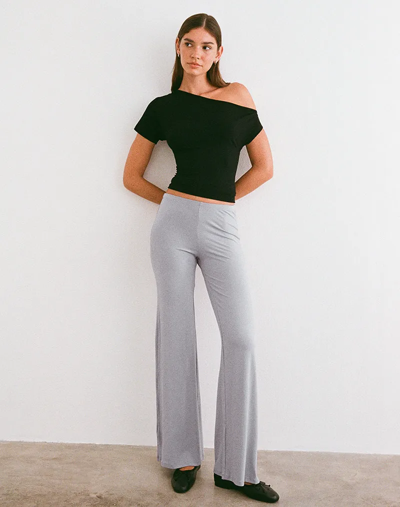 Baku Wide Leg Trouser in Rayon Jersey Lilac Grey sold by Motel Rocks product image thumbnail 3