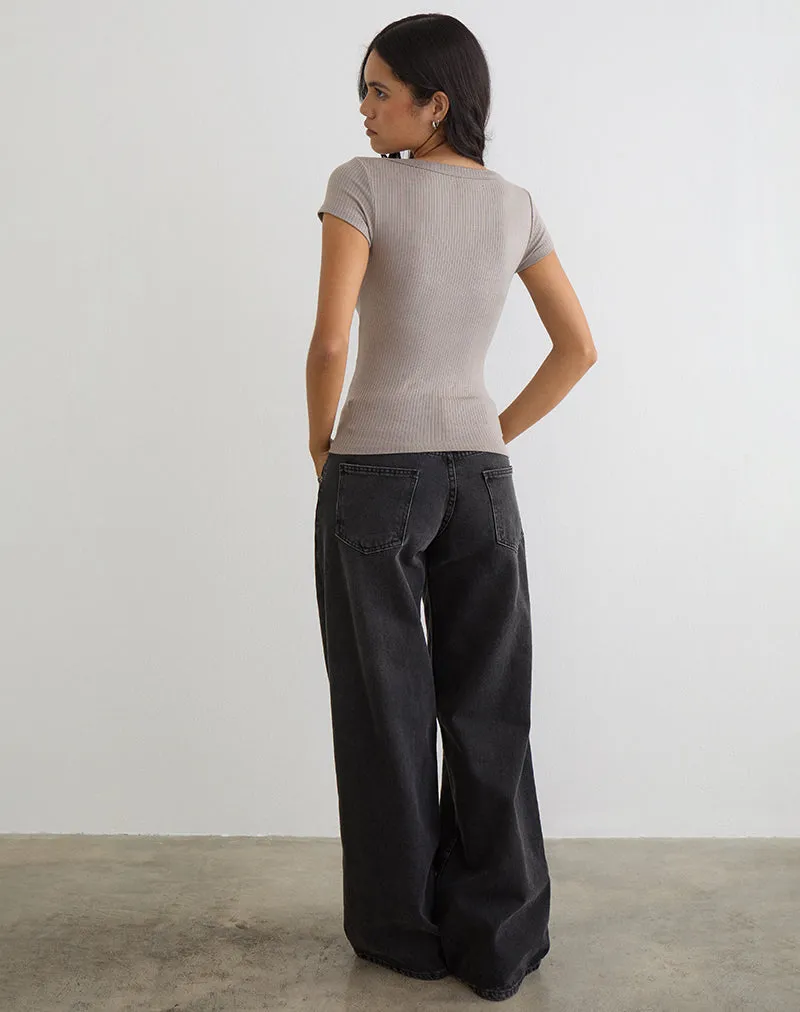 Sumala Tee in Thick Rib Moon Rock sold by Motel Rocks product image thumbnail 5