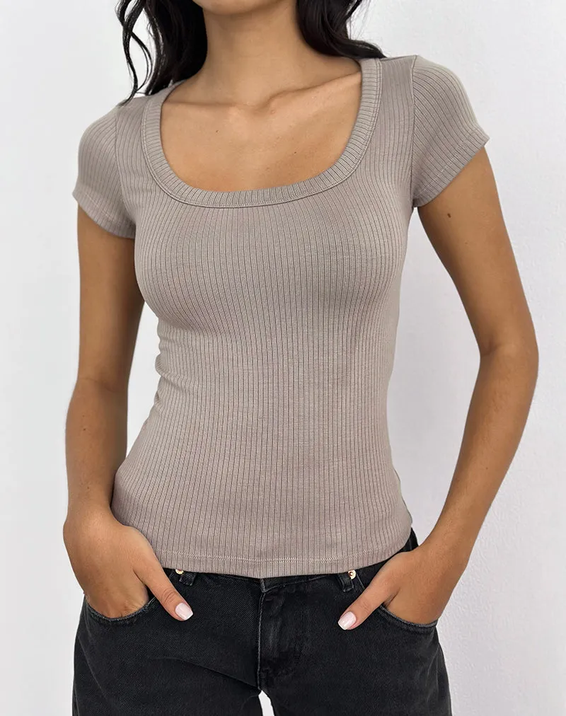 Sumala Tee in Thick Rib Moon Rock sold by Motel Rocks product image thumbnail 4