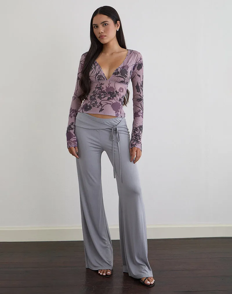 Jaydra Top in Flock Shadow Flower Purple sold by Motel Rocks product image thumbnail 3