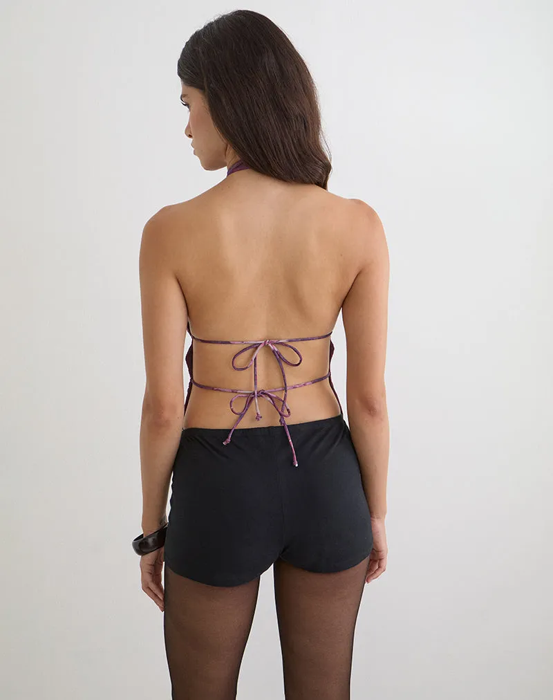 Ares Halterneck Top in Purple Regal Paisley sold by Motel Rocks product image thumbnail 3