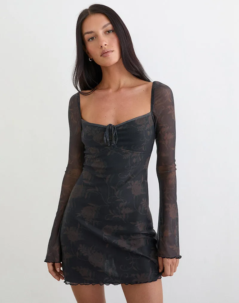 Modena Long Sleeve Dress in Dynamic Rose sold by Motel Rocks