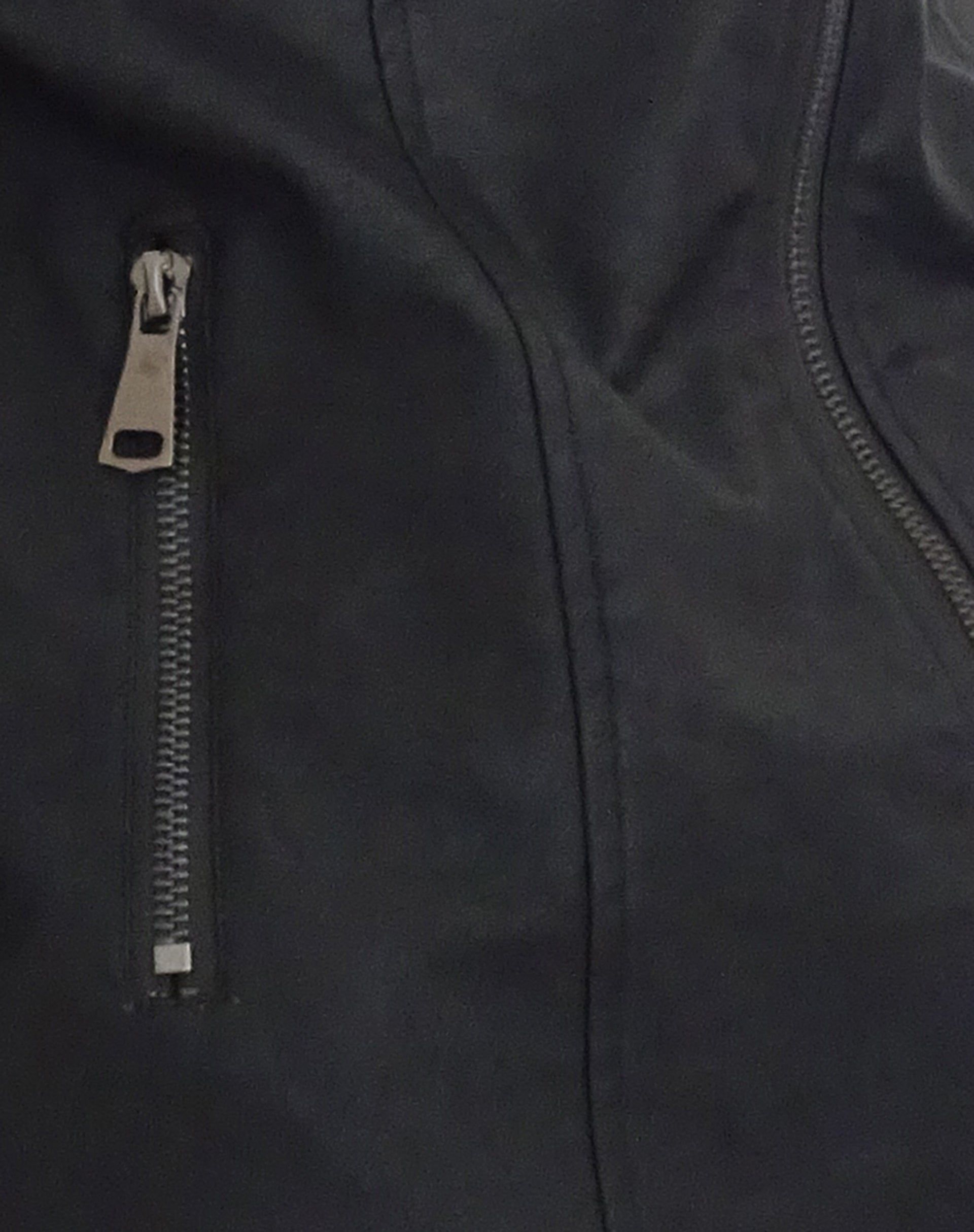 MOTEL X JACQUIE Jacquie Zip Up Biker Jacket in PU Black with White Stripe sold by Motel Rocks product image thumbnail 4