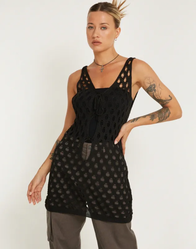 Ryushi Mini Dress in Black sold by Motel Rocks