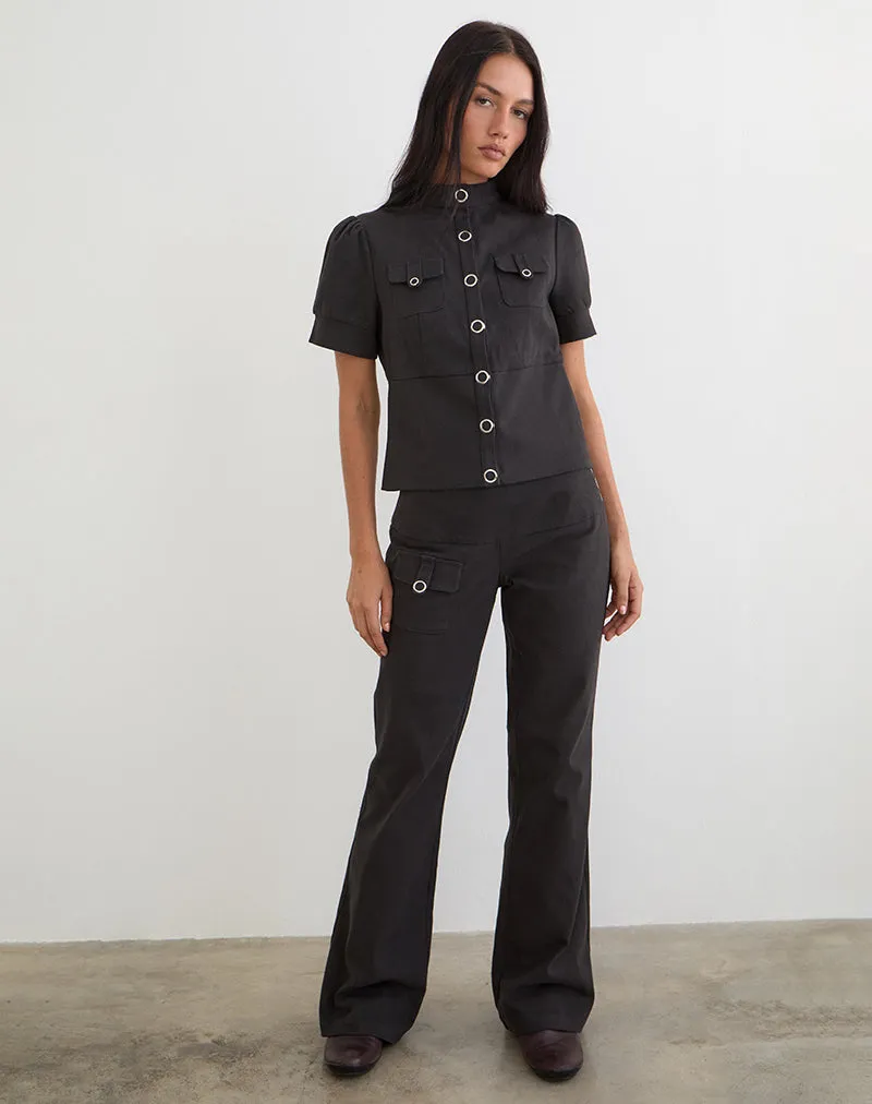 Alora Pocket Trouser in Dark Grey sold by Motel Rocks product image thumbnail 2