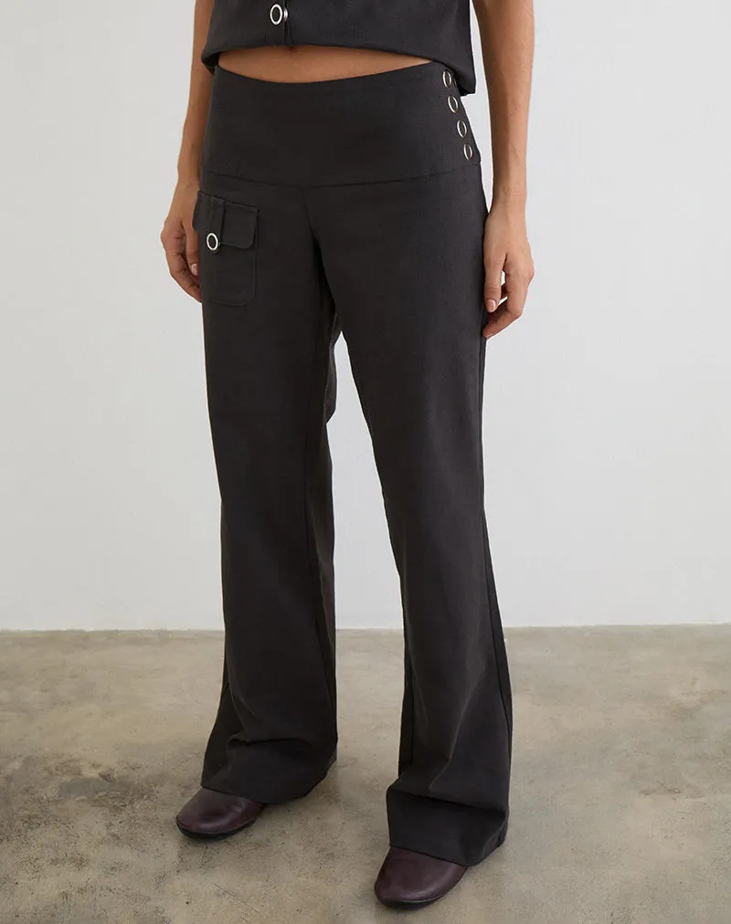Alora Pocket Trouser in Dark Grey sold by Motel Rocks product image thumbnail 3