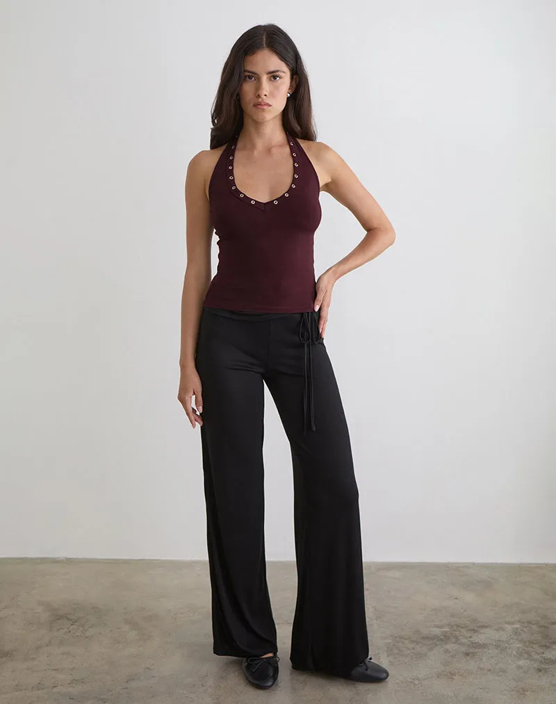Jugo Halterneck Top in Redwood with Eyelets sold by Motel Rocks product image thumbnail 3