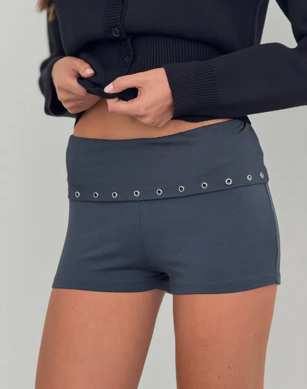 Gojo Short in Jersey Ocean Storm with Eyelets made by Motel Rocks