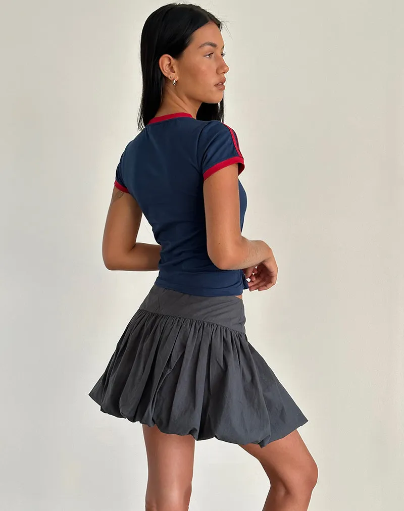 Kiyowo Puffball Mini Skirt in Charcoal Grey sold by Motel Rocks product image thumbnail 5
