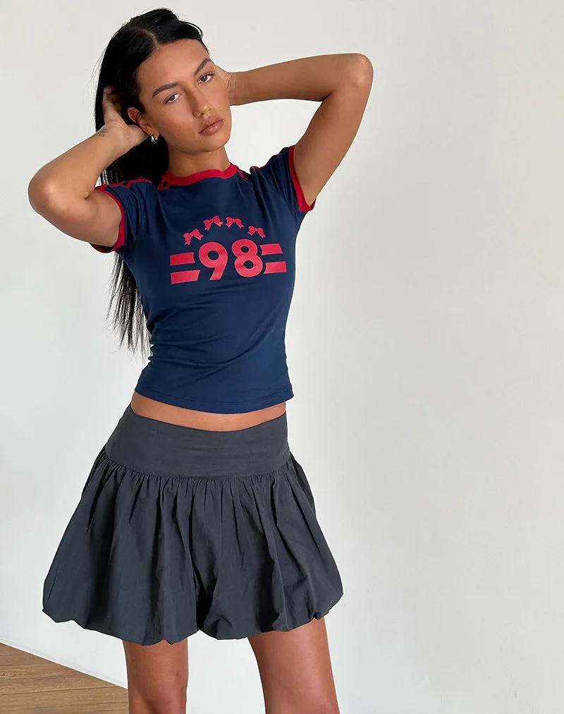 Kiyowo Puffball Mini Skirt in Charcoal Grey sold by Motel Rocks product image thumbnail 2