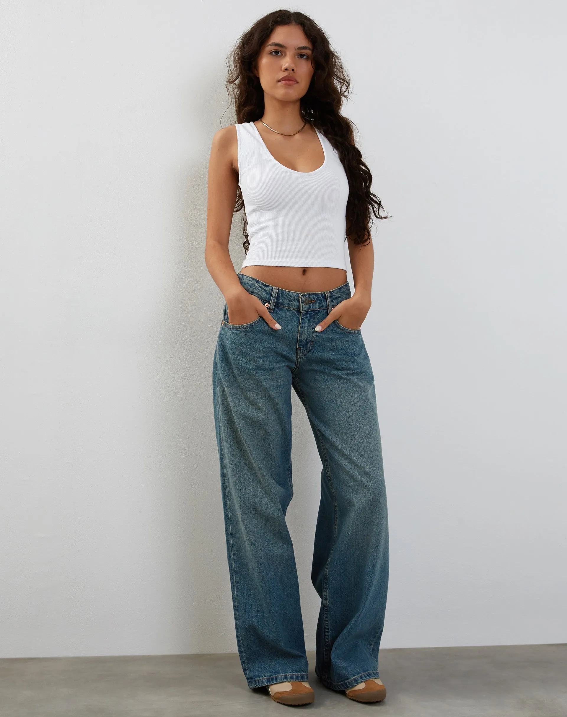 Jastio Vest Top in White Ribbed Jersey sold by Motel Rocks product image thumbnail 3