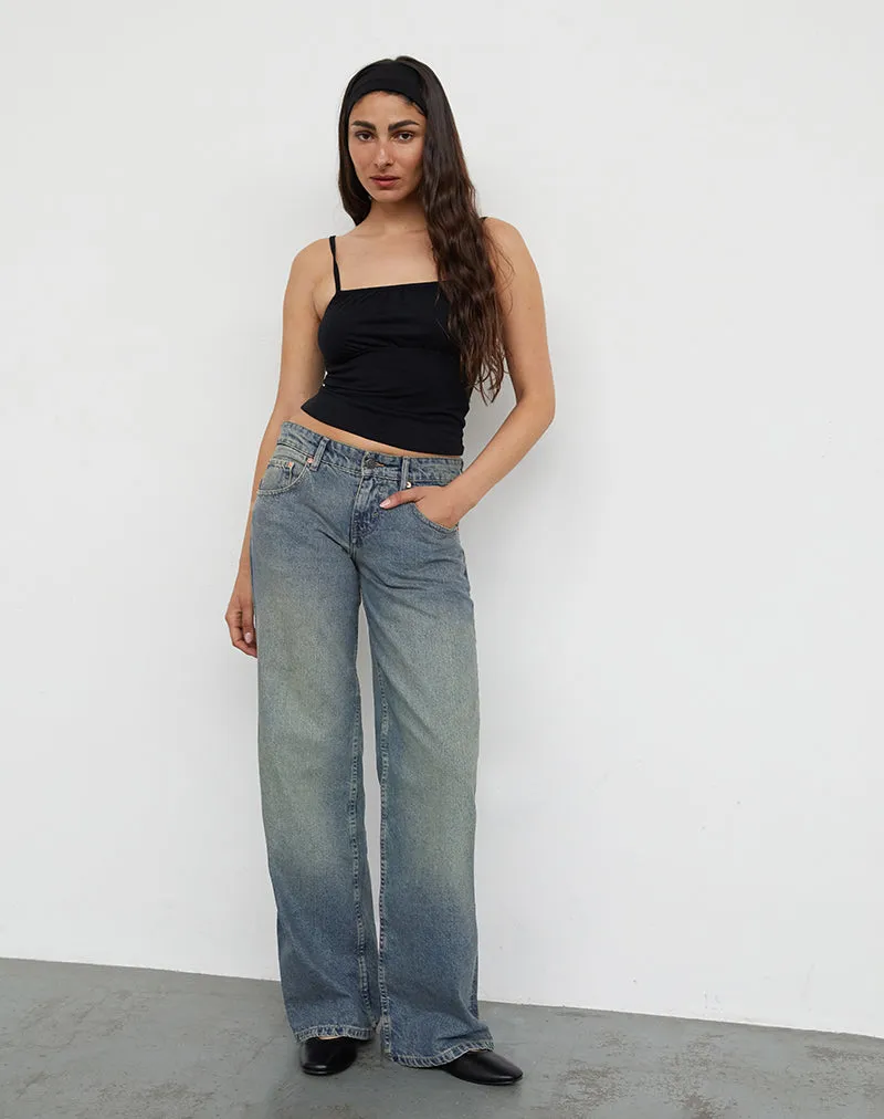 Low Rise Parallel Jeans in Extreme Blue Green sold by Motel Rocks product image thumbnail 2