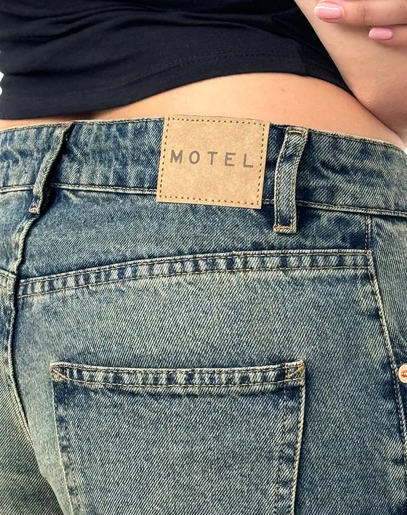 Low Rise Parallel Jeans in Extreme Blue Green sold by Motel Rocks product image thumbnail 5