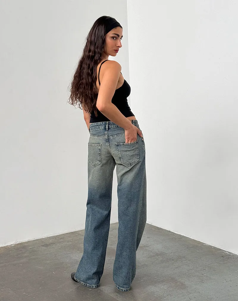 Low Rise Parallel Jeans in Extreme Blue Green sold by Motel Rocks product image thumbnail 3