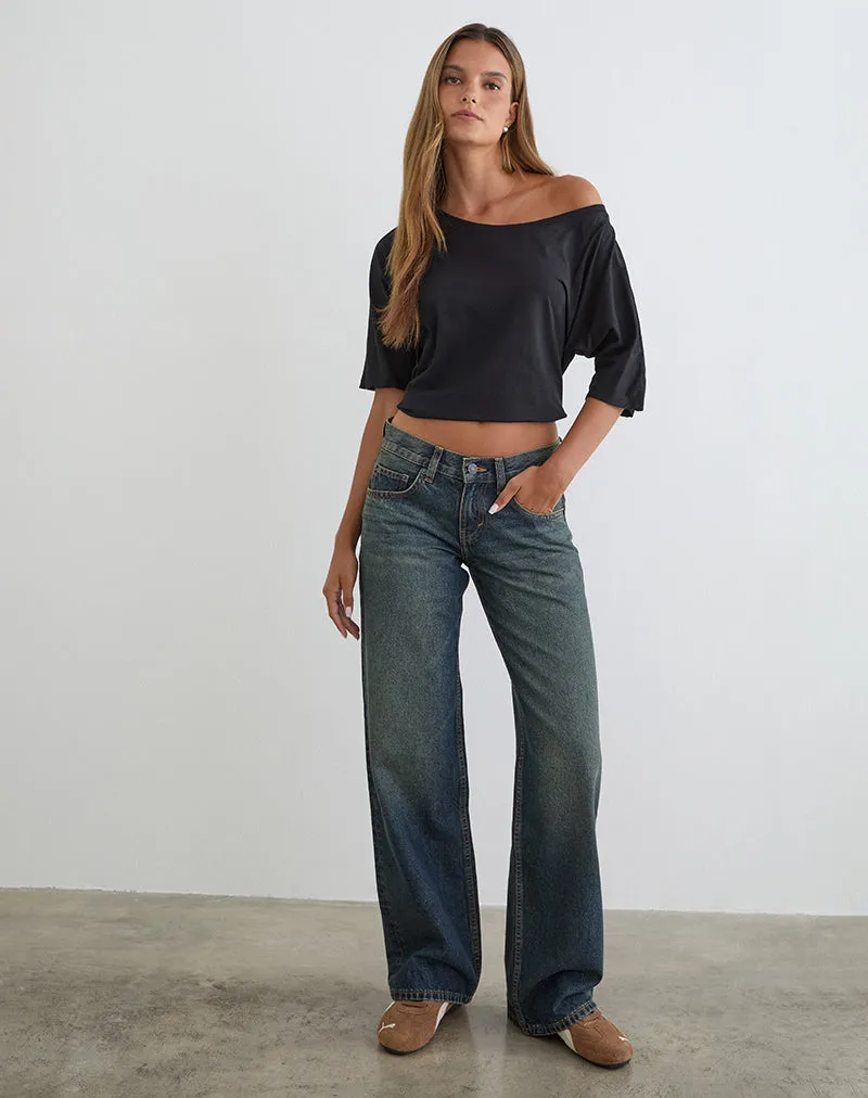 Low Rise Parallel Jeans in Dirty Green sold by Motel Rocks product image thumbnail 2