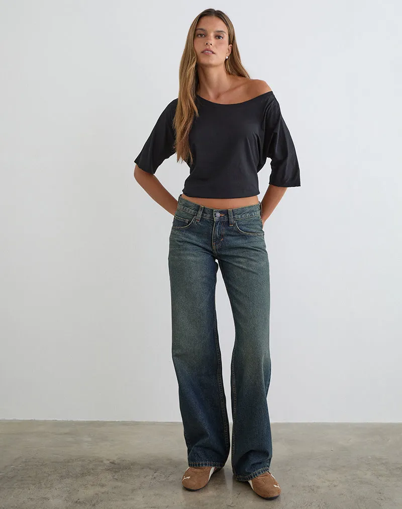 Low Rise Parallel Jeans in Dirty Green sold by Motel Rocks product image thumbnail 3