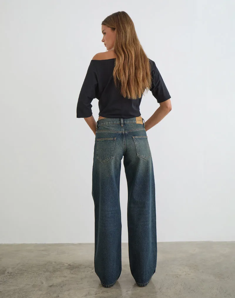 Low Rise Parallel Jeans in Dirty Green sold by Motel Rocks product image thumbnail 5