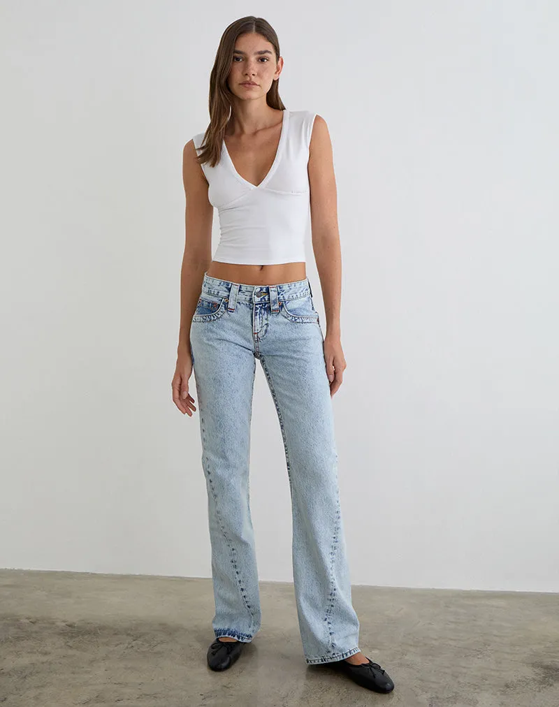 Low Rise Twisted Seam Jeans in 80's Blue Wash sold by Motel Rocks product image thumbnail 4