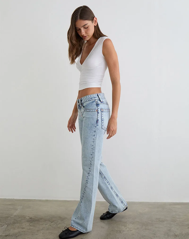 Low Rise Twisted Seam Jeans in 80's Blue Wash sold by Motel Rocks product image thumbnail 2