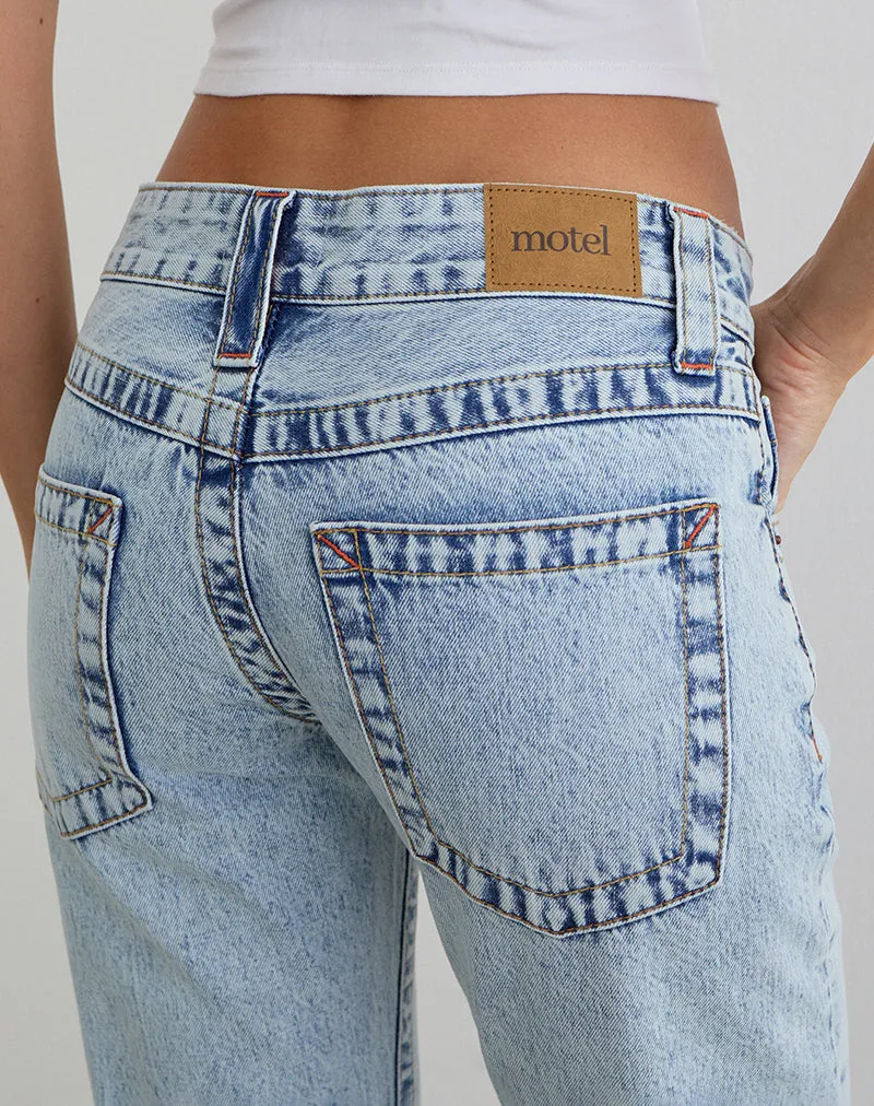Low Rise Twisted Seam Jeans in 80's Blue Wash sold by Motel Rocks product image thumbnail 5