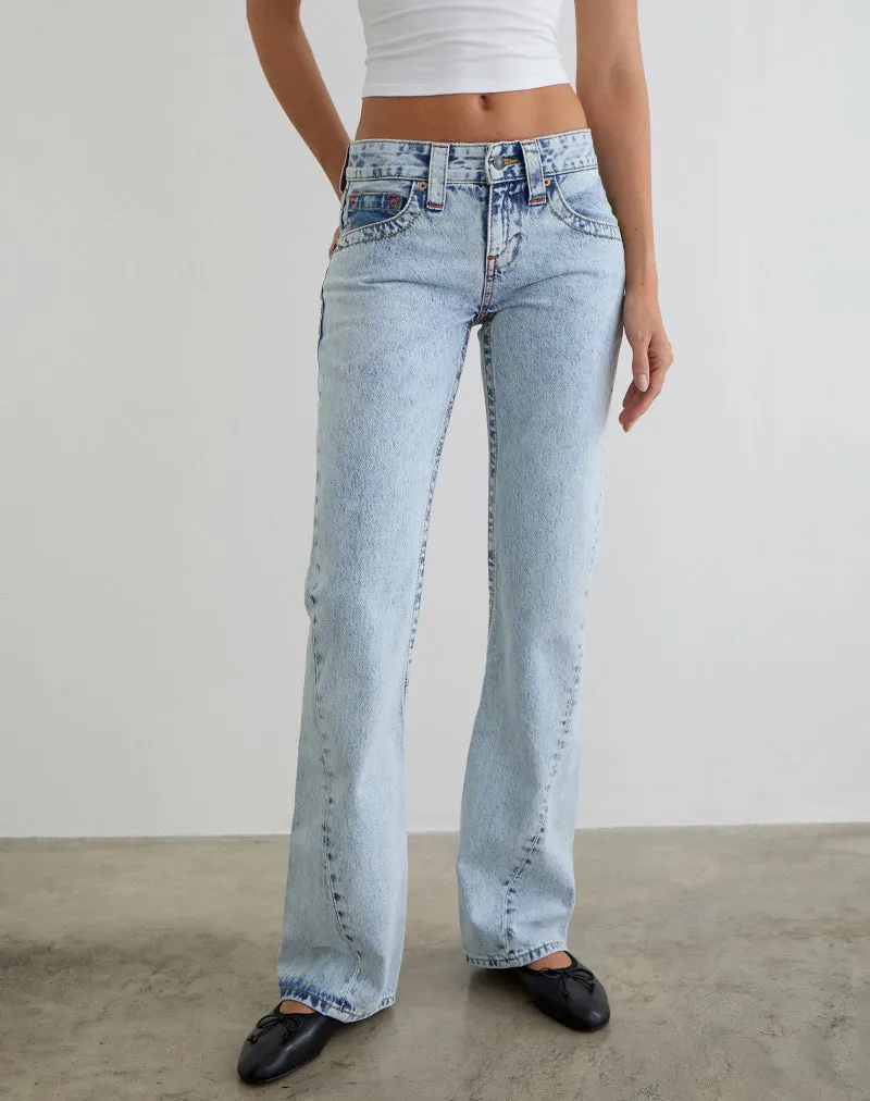 Low Rise Twisted Seam Jeans in 80's Blue Wash sold by Motel Rocks product image thumbnail 3