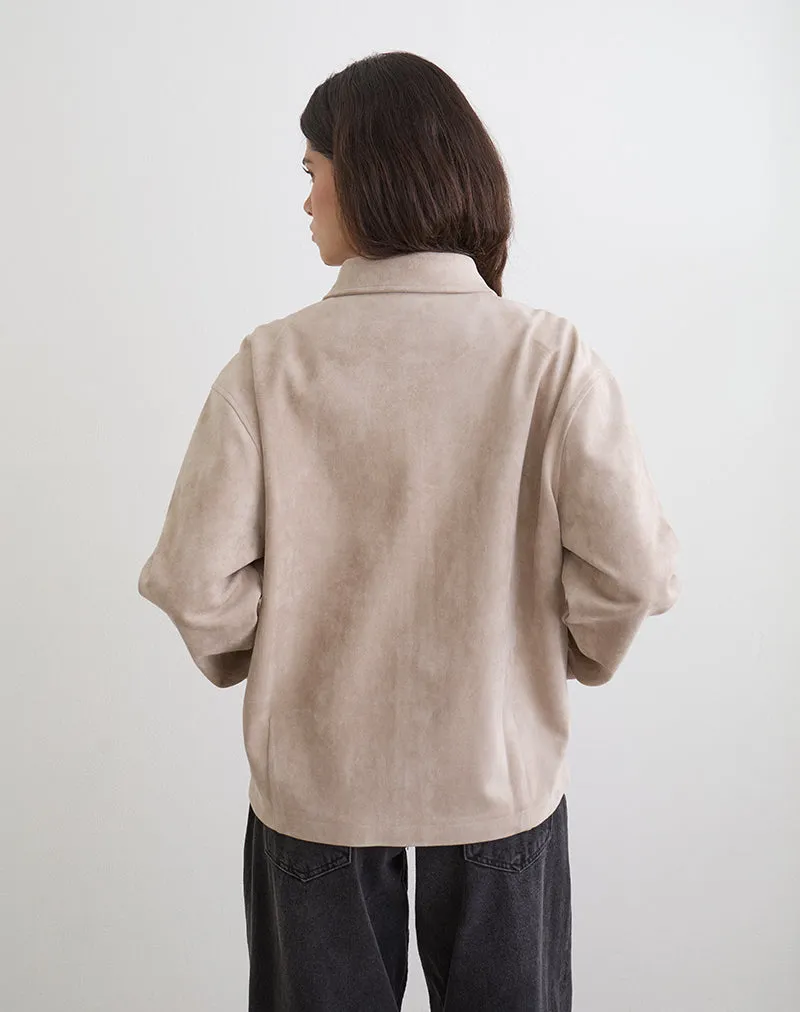 Dante Boxy Jacket in Faux Suede Tan sold by Motel Rocks product image thumbnail 3
