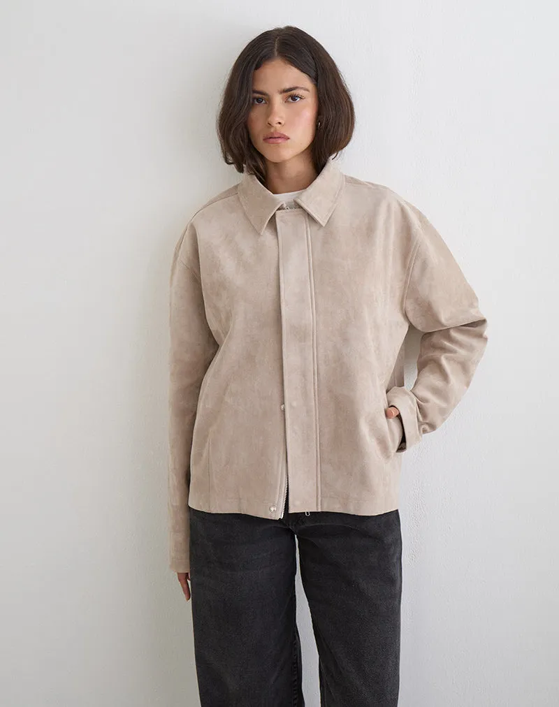 Dante Boxy Jacket in Faux Suede Tan sold by Motel Rocks product image thumbnail 4
