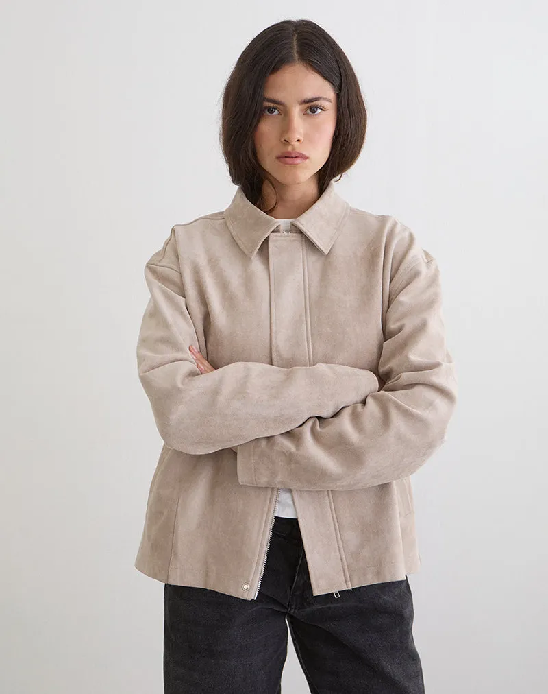 Dante Boxy Jacket in Faux Suede Tan sold by Motel Rocks product image thumbnail 2