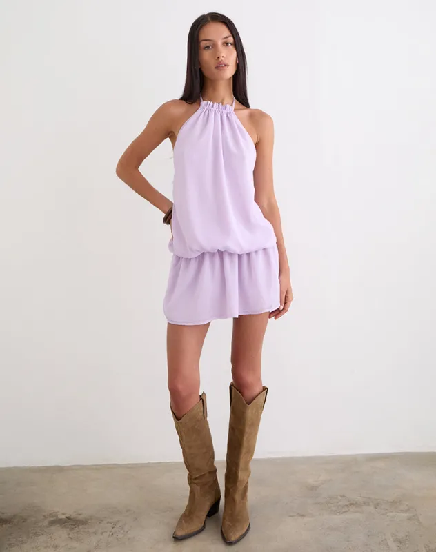 Veloria Mini Dress in Lilac made by Motel Rocks