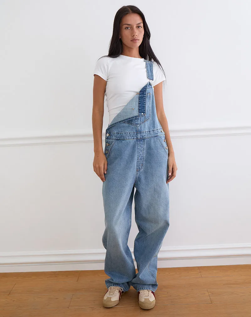 Denim Dungaree in Bright Blue Used sold by Motel Rocks product image thumbnail 4