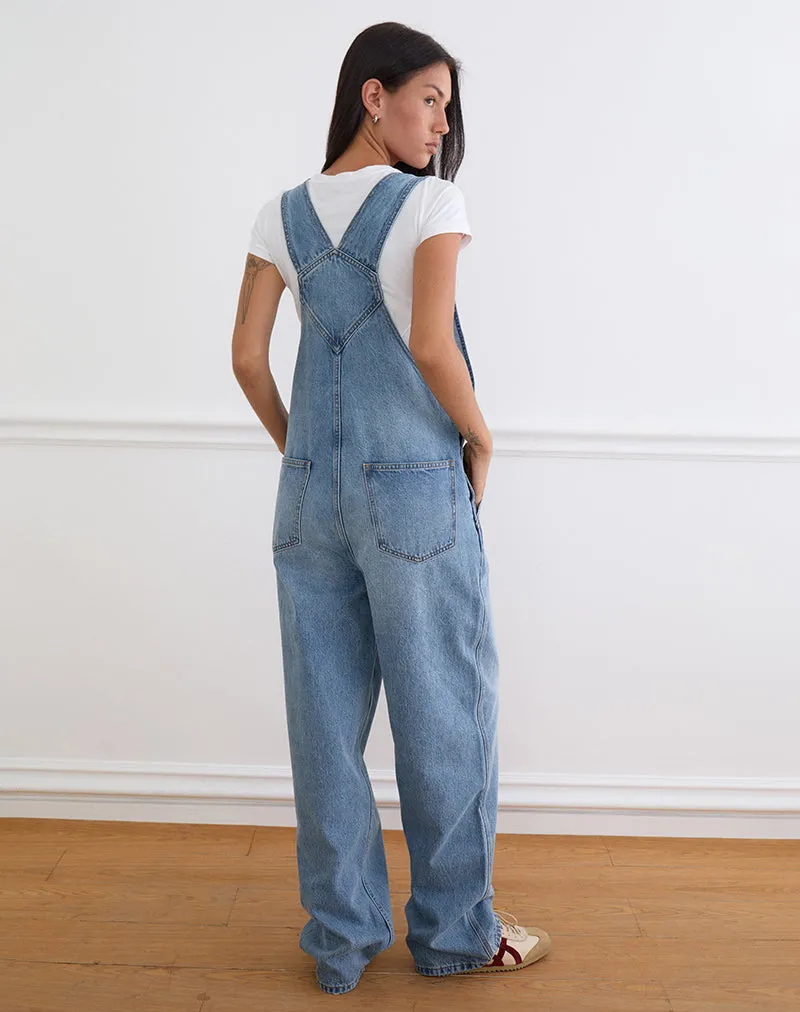 Denim Dungaree in Bright Blue Used sold by Motel Rocks product image thumbnail 5