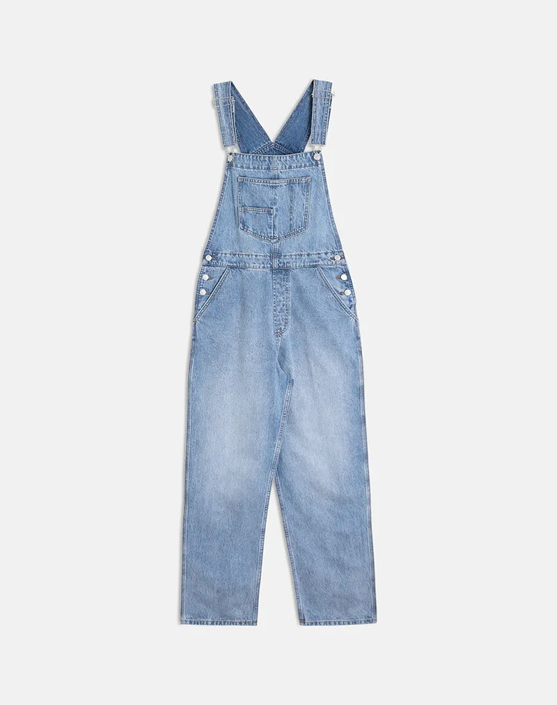 Denim Dungaree in Bright Blue Used sold by Motel Rocks product image thumbnail 2