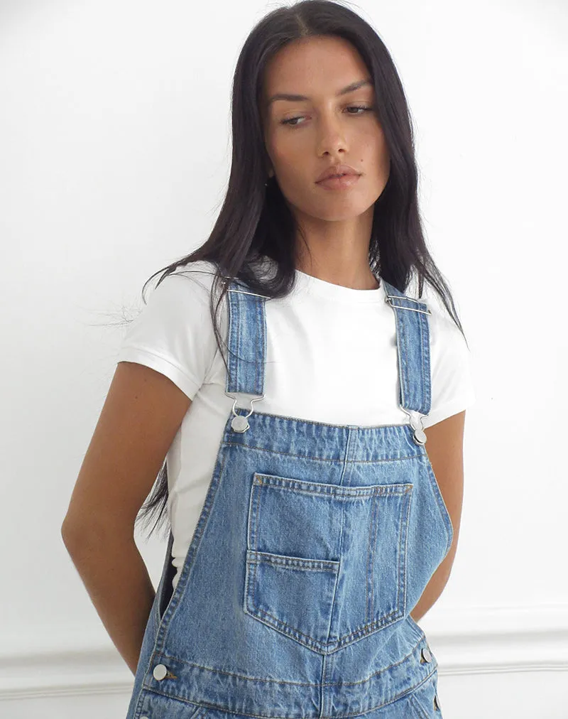Denim Dungaree in Bright Blue Used sold by Motel Rocks product image thumbnail 3