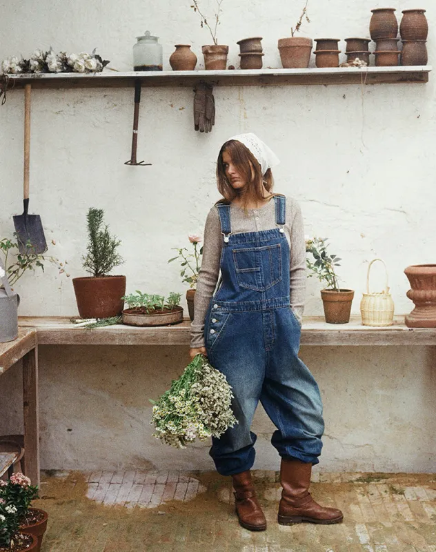Denim Dungaree in Mid Blue Tint made by Motel Rocks