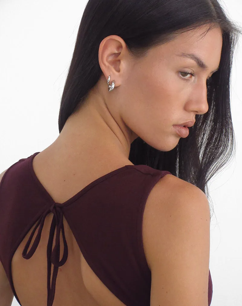 Imrie Open Back Top in Rayon Jersey Redwood sold by Motel Rocks product image thumbnail 2
