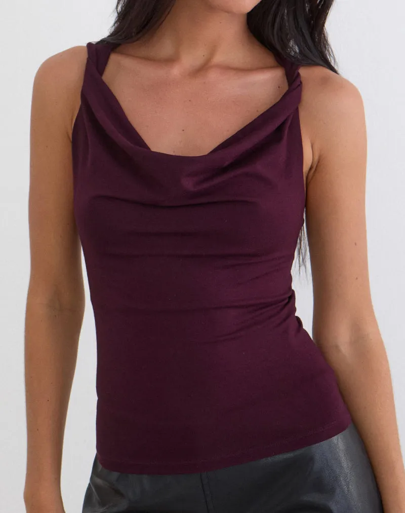Imrie Open Back Top in Rayon Jersey Redwood sold by Motel Rocks product image thumbnail 3
