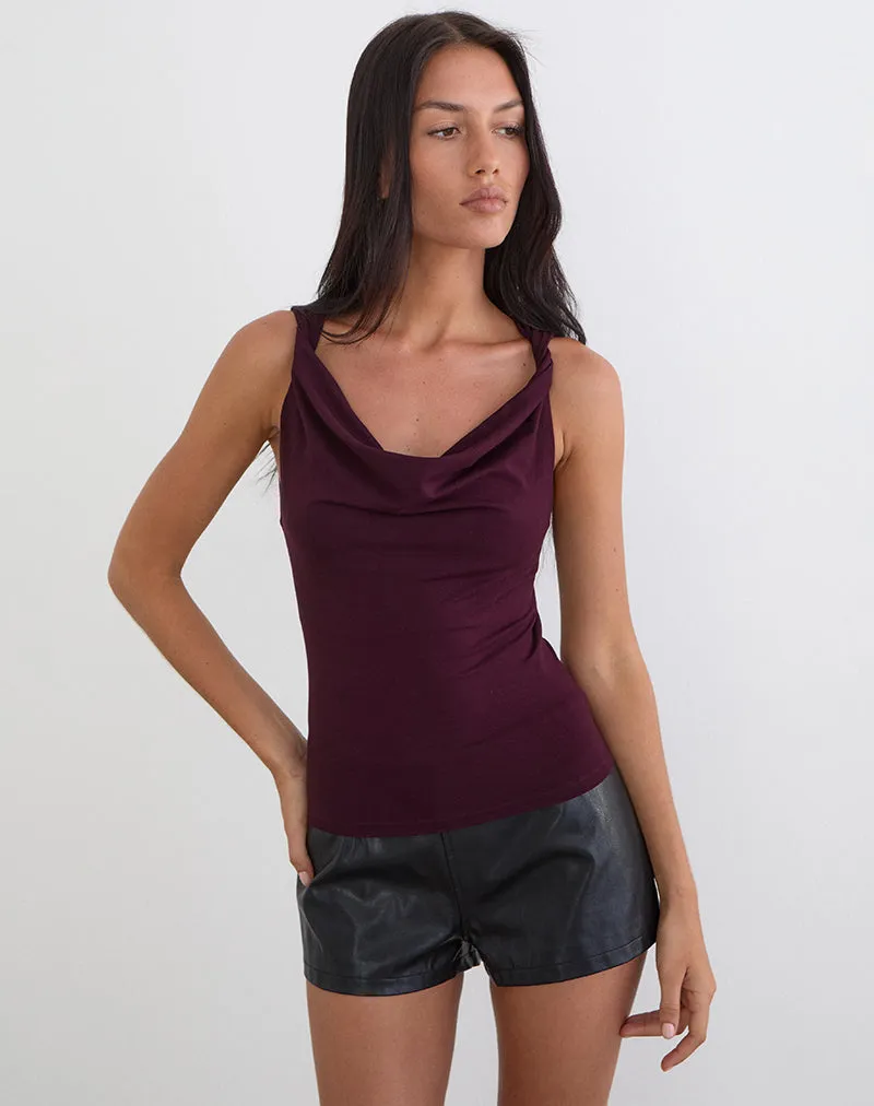 Imrie Open Back Top in Rayon Jersey Redwood sold by Motel Rocks product image thumbnail 5