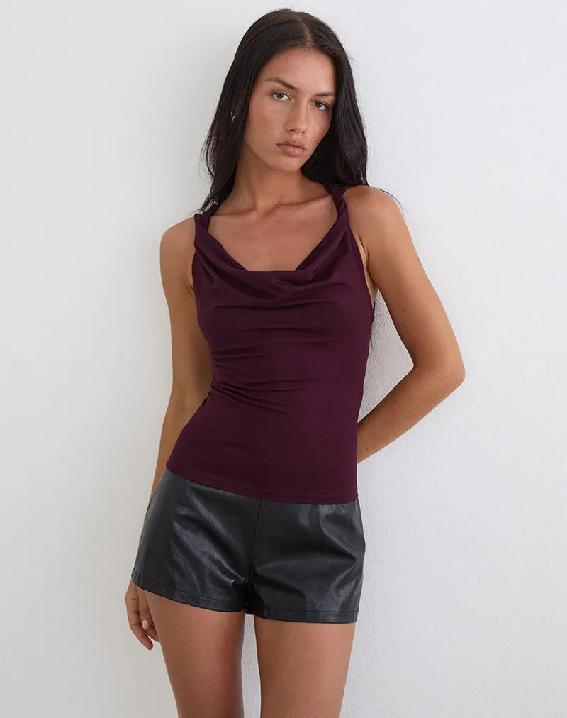 Imrie Open Back Top in Rayon Jersey Redwood sold by Motel Rocks