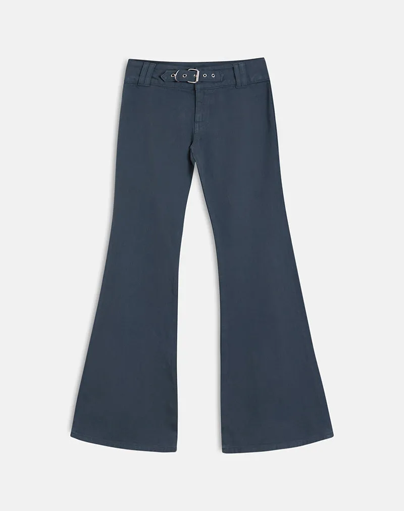 Buckle Flare Trouser in Air Force Blue sold by Motel Rocks product image thumbnail 5