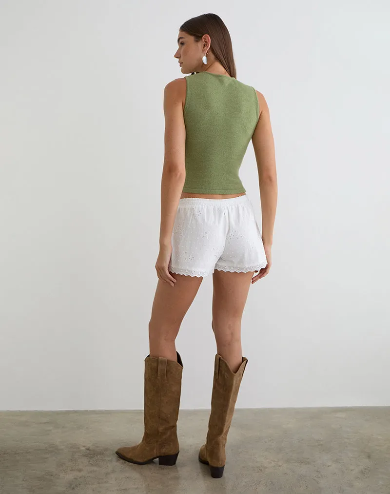 Judy Boxer Short in Broderie White sold by Motel Rocks product image thumbnail 5