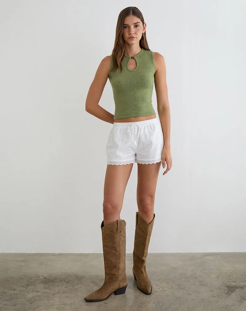 Judy Boxer Short in Broderie White sold by Motel Rocks product image thumbnail 4