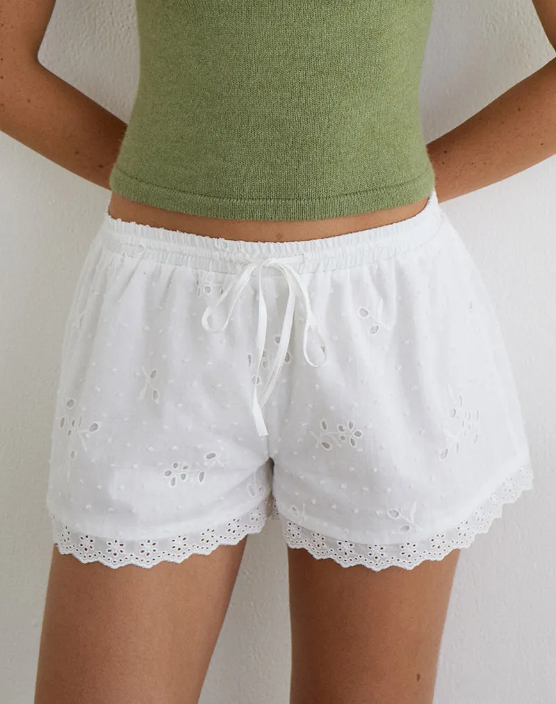 Judy Boxer Short in Broderie White sold by Motel Rocks product image thumbnail 2