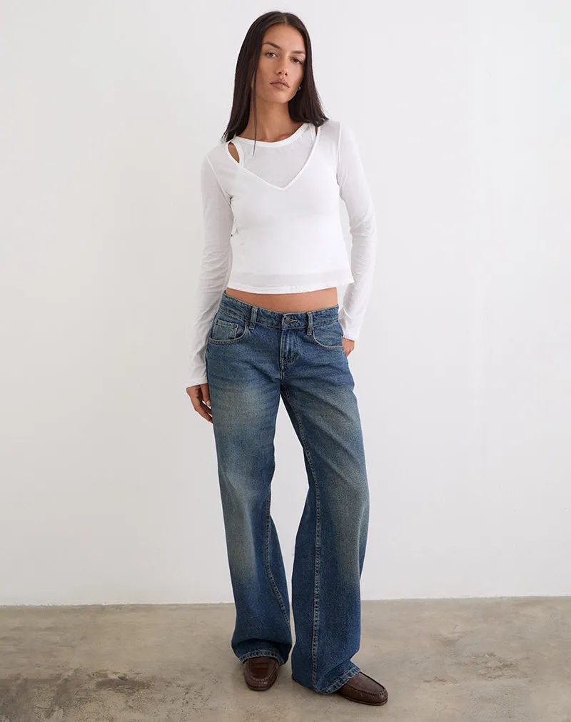 Cak Long Sleeve Top in Tissue Jersey White sold by Motel Rocks product image thumbnail 3