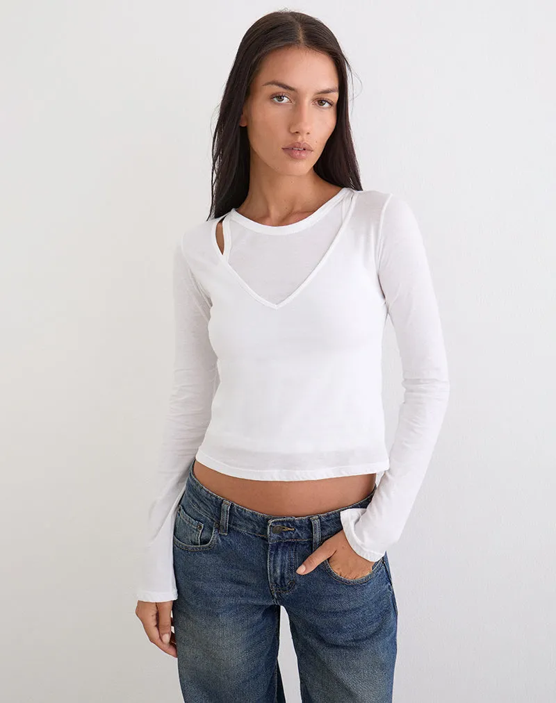 Cak Long Sleeve Top in Tissue Jersey White sold by Motel Rocks product image thumbnail 5