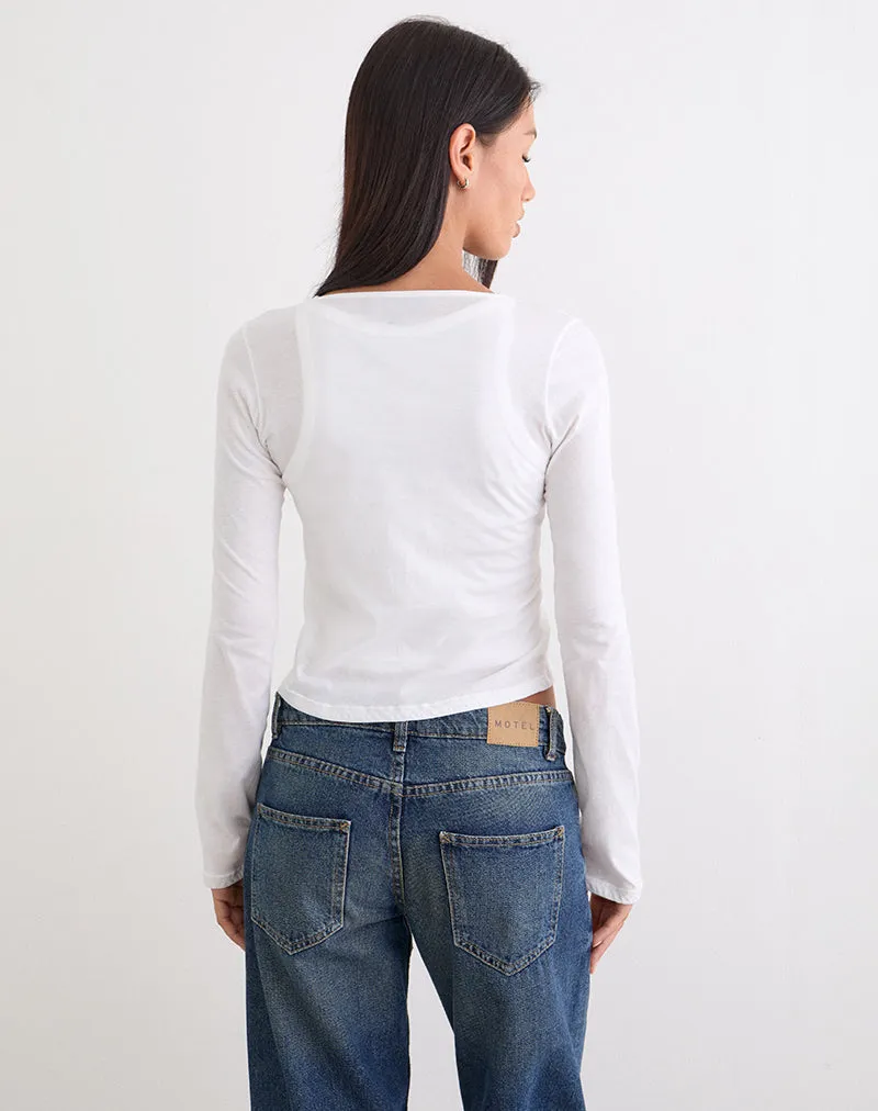 Cak Long Sleeve Top in Tissue Jersey White sold by Motel Rocks product image thumbnail 4