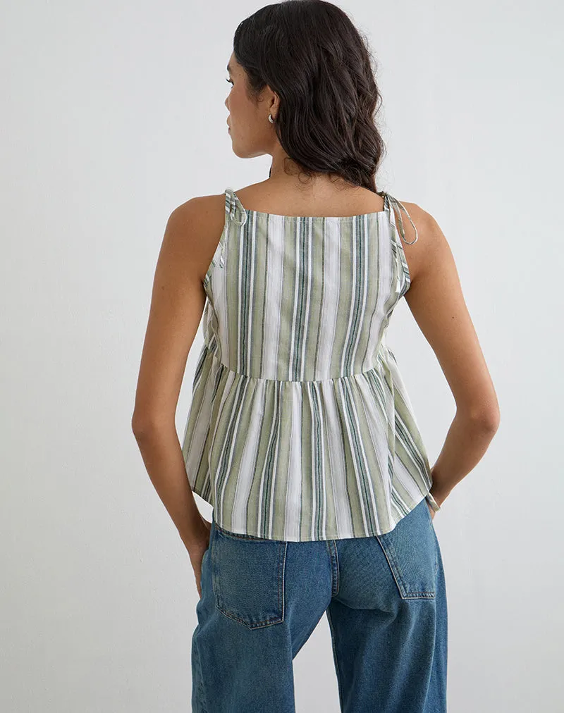 Myles Top in Sage Stripe sold by Motel Rocks product image thumbnail 3