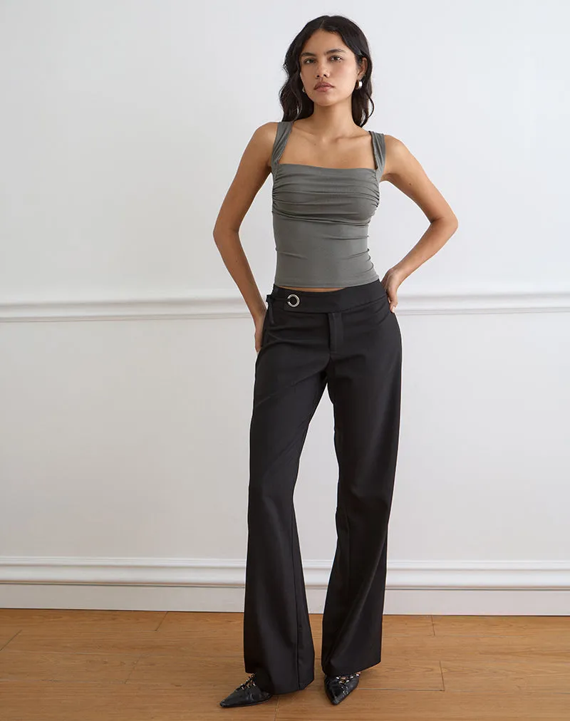 Adila Cami Top in Ribbed Lyocell Warm Grey sold by Motel Rocks product image thumbnail 3